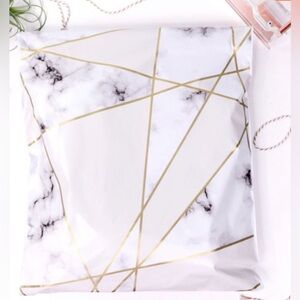 25 6x9 Gold & Grey Marble Poly Mailers
